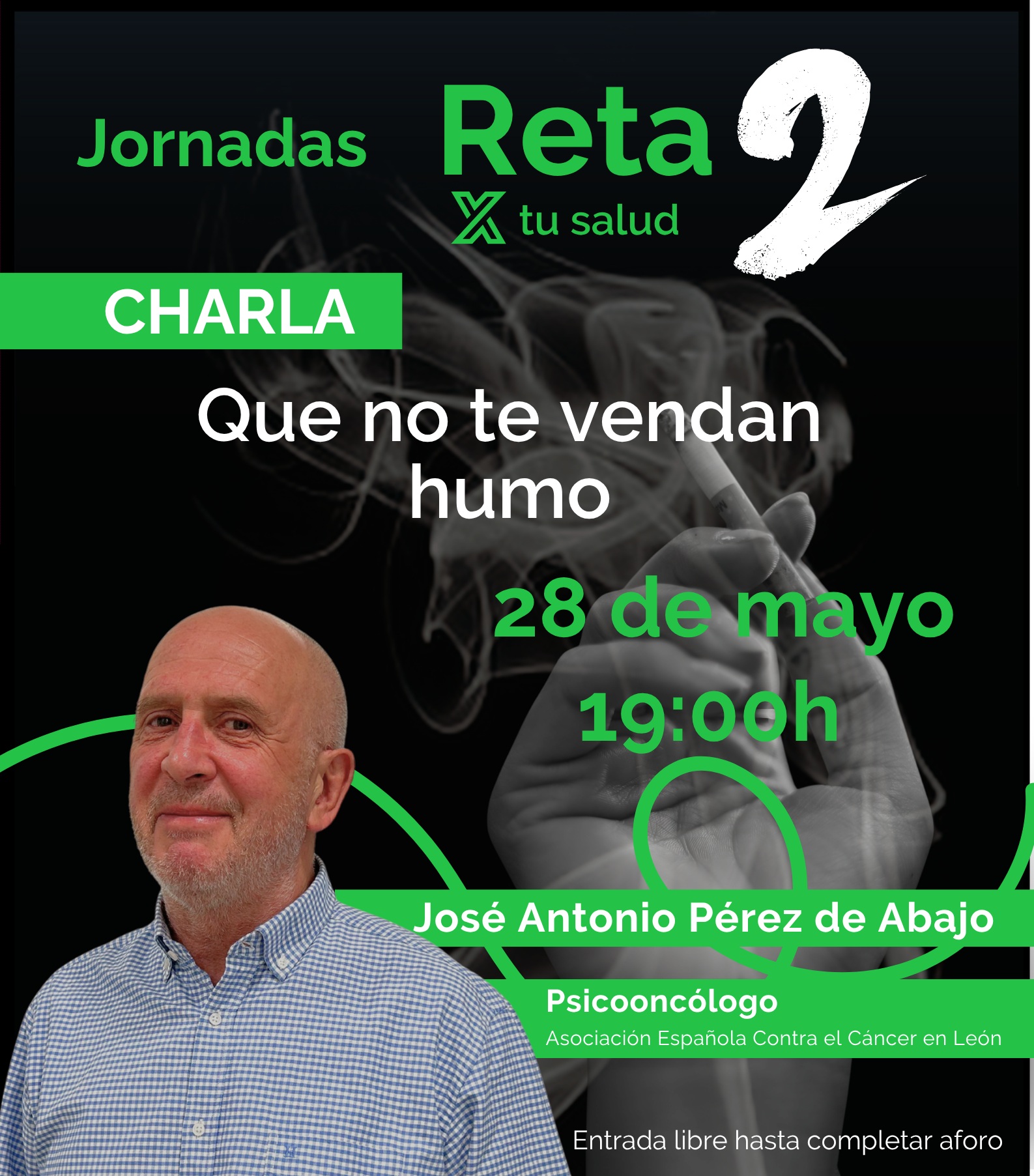 'Que no te vendan humo', charla contra el tabaco con el pisco-oncólogo José Antonio Pérez
